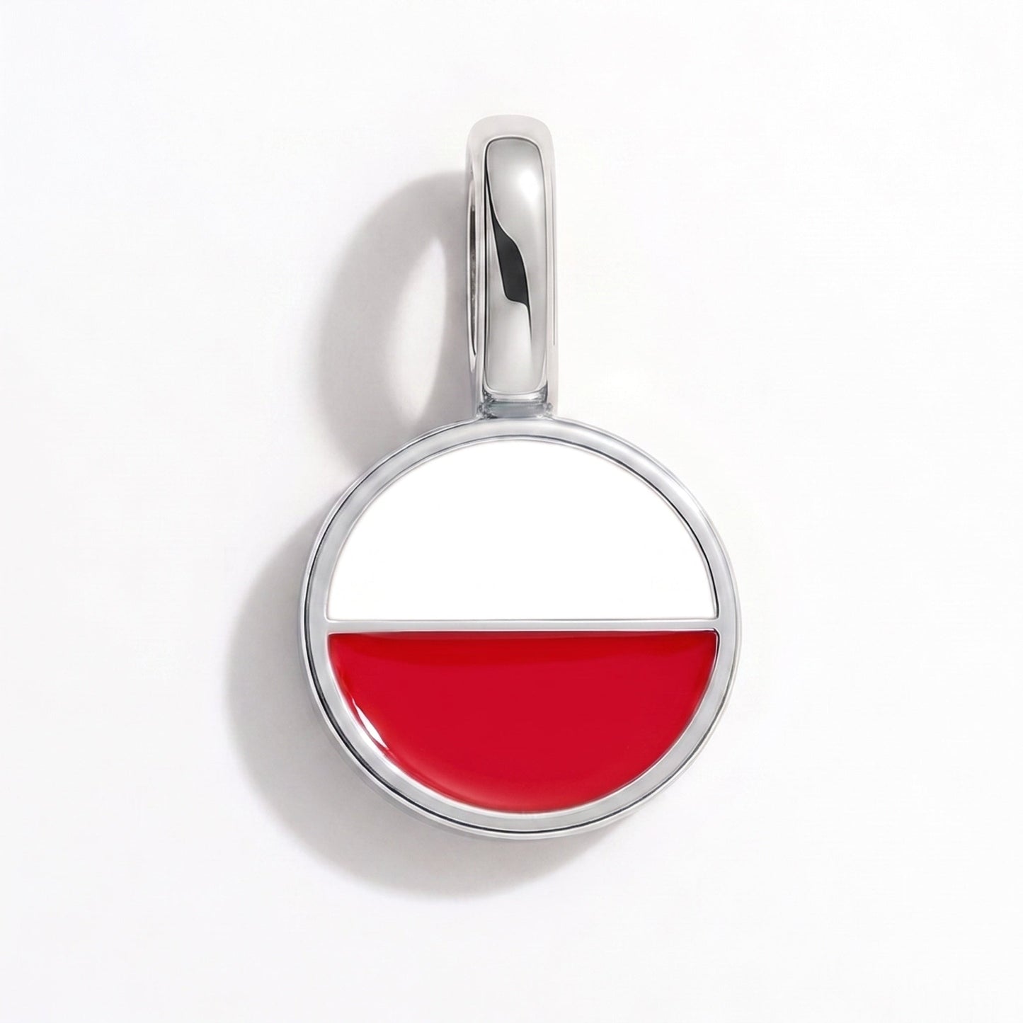 Charm bandera Polonia – rectangular plata
