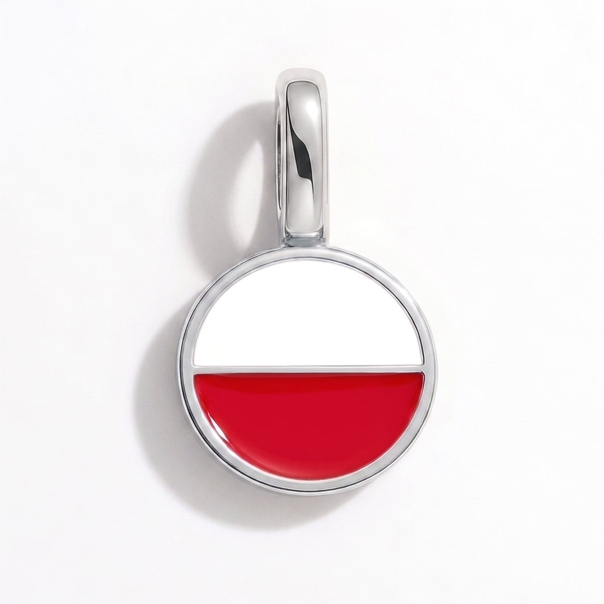 Charm bandera Polonia – rectangular plata