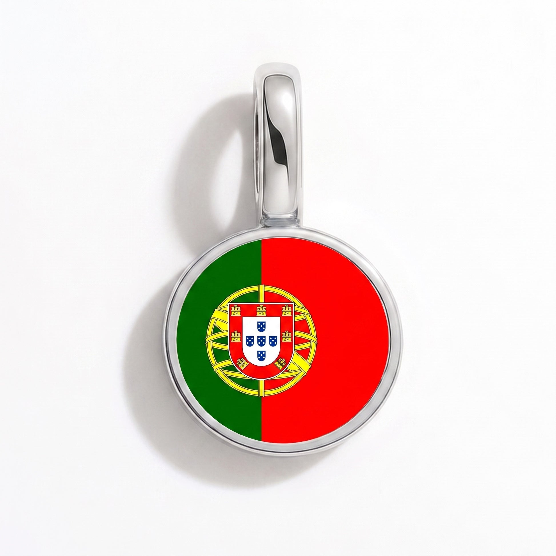 Charm bandera Portugal – redonda plata