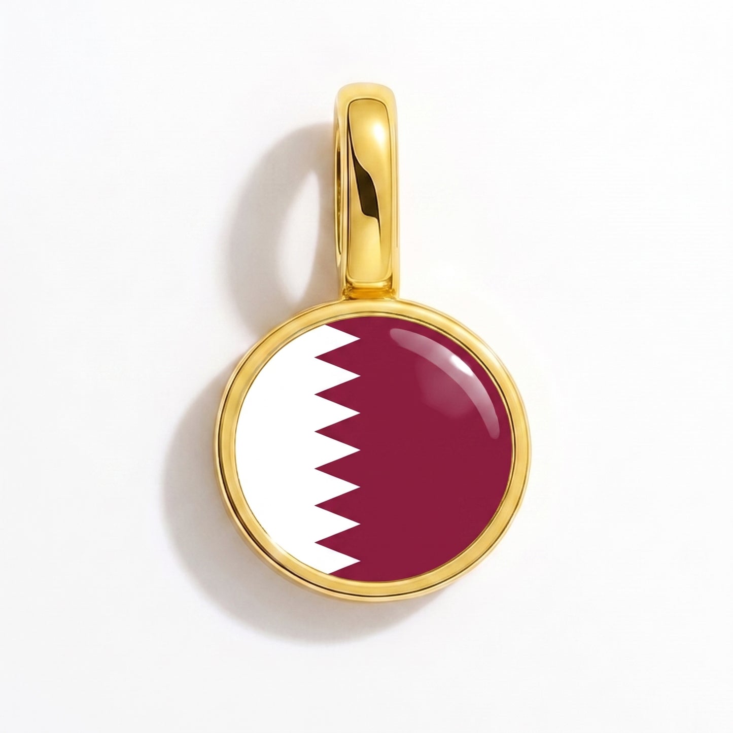Charm bandera Catar – redonda oro
