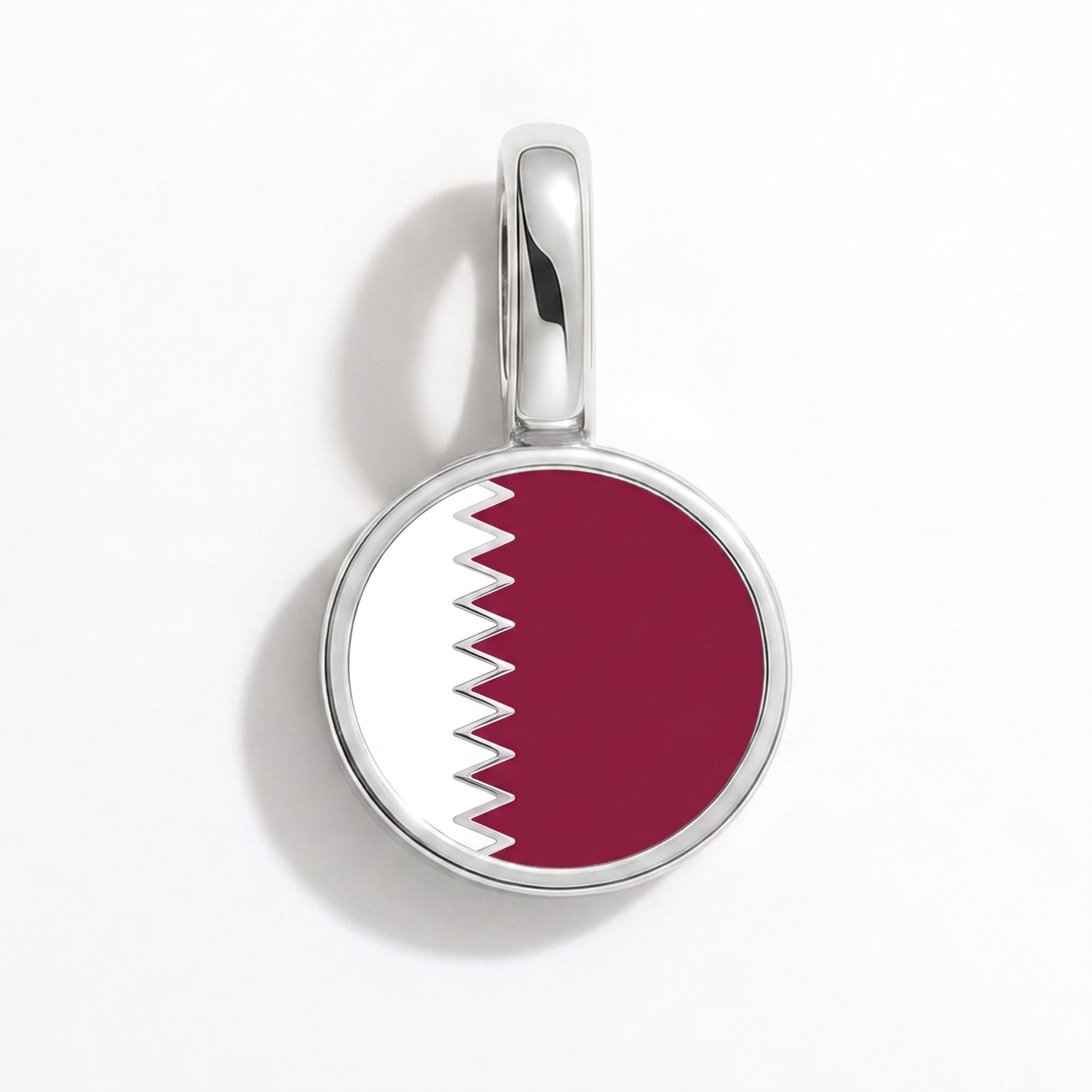 Charm bandera Catar – redonda plata