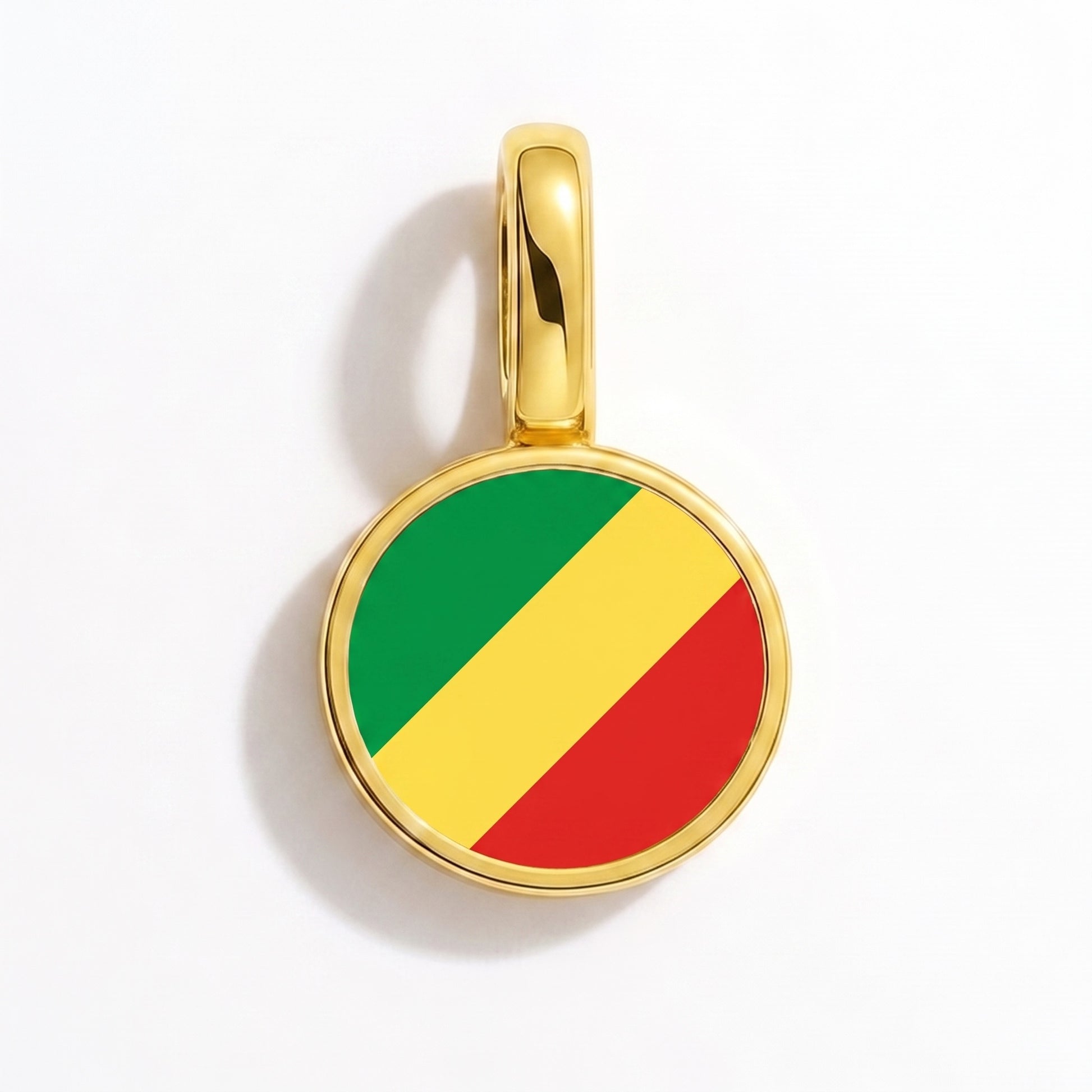 Charm bandera República del Congo – redonda oro