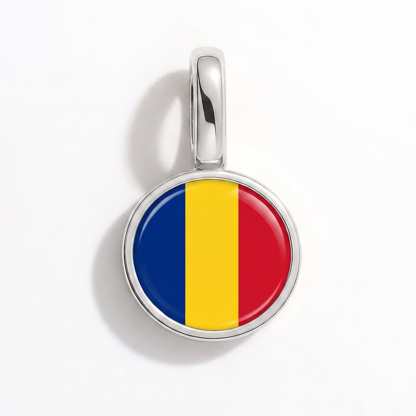 Charm bandera Rumania – redonda plata