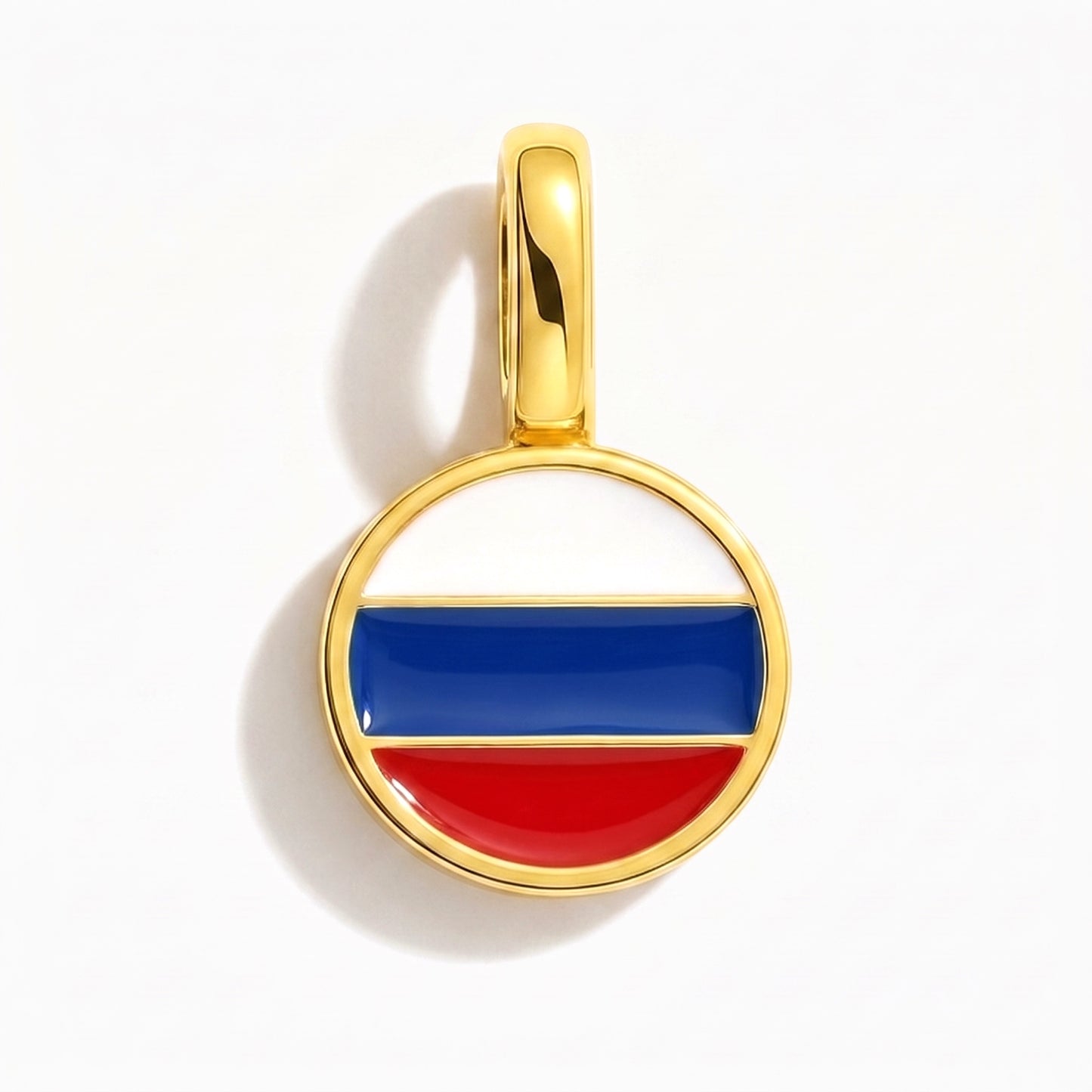 Charm bandera Rusia – redonda oro