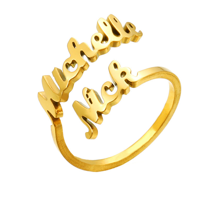 Anillo personalizado con 2 nombres para parejas/MEJores amigos