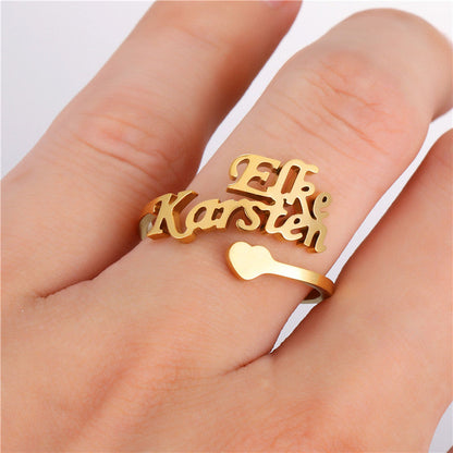 Anillo personalizado con 2 nombres para parejas/MEJores amigos