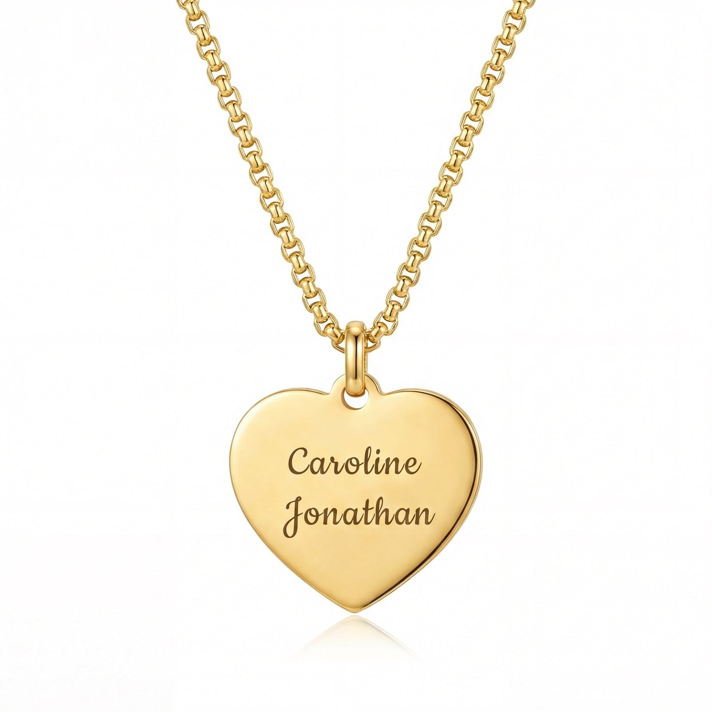 Collar de corazón con grabado personalizado
