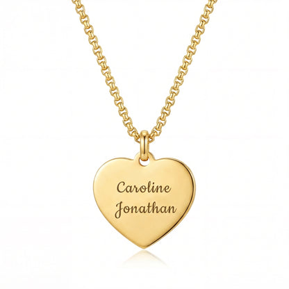 Collar de corazón con grabado personalizado