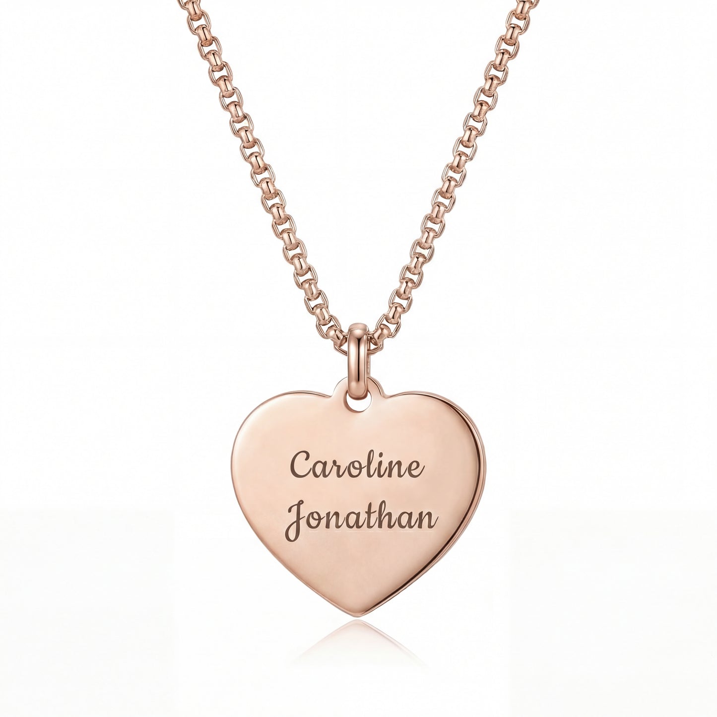 Collar de corazón con grabado personalizado