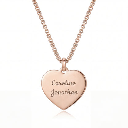 Collar de corazón con grabado personalizado