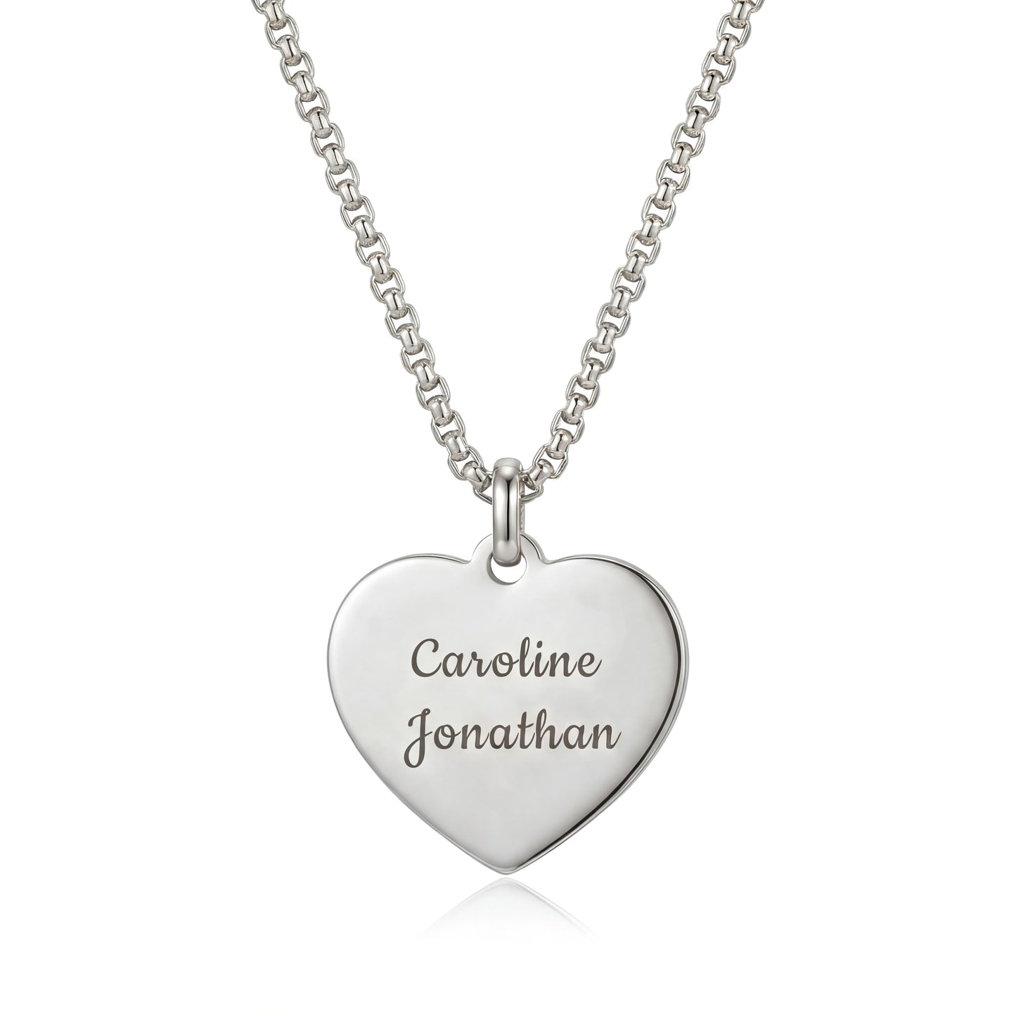 Collar de corazón con grabado personalizado