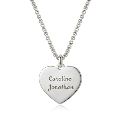Collar de corazón con grabado personalizado