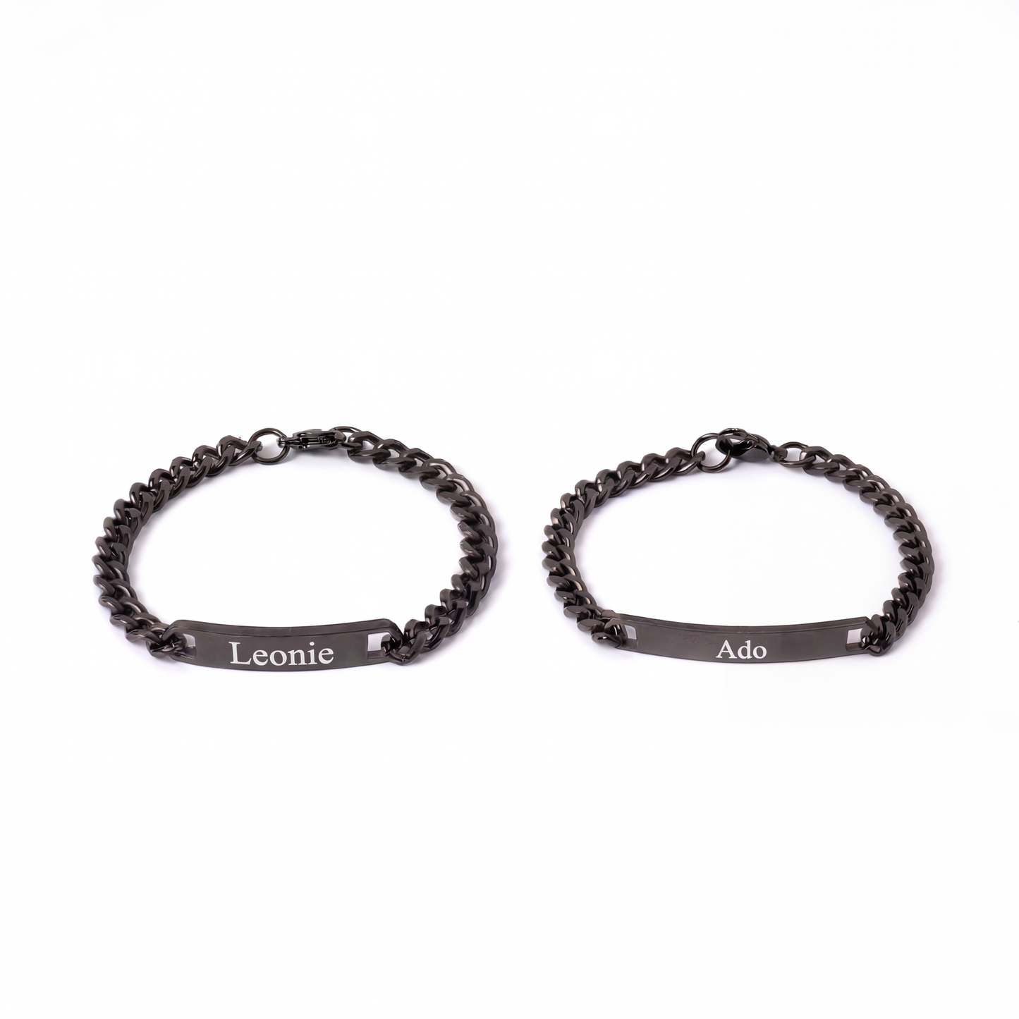 Pulseras de pareja con grabado