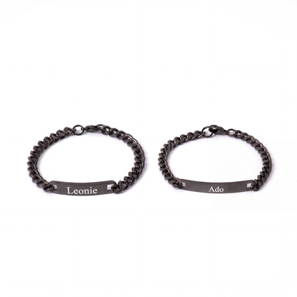 Pulseras de pareja con grabado