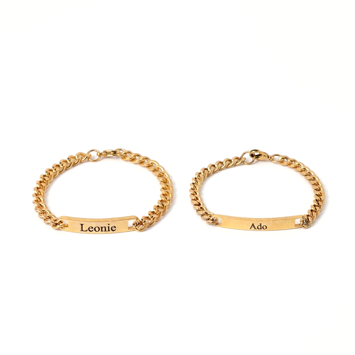 Pulseras de pareja con grabado