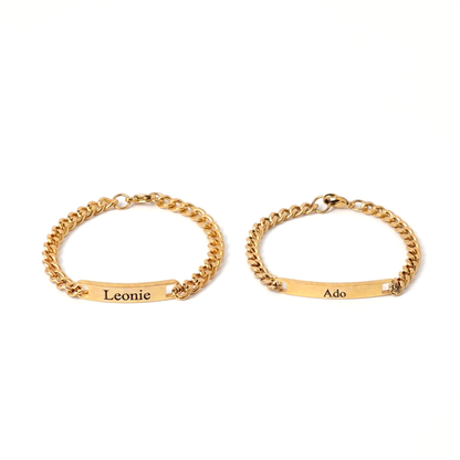 Pulseras de pareja con grabado