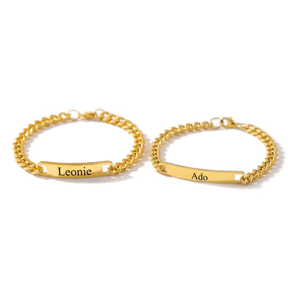 Pulseras de pareja con grabado