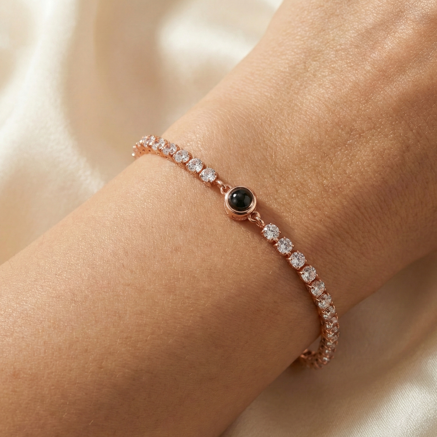 Pulsera con foto personalizada – Tennis Zirconia