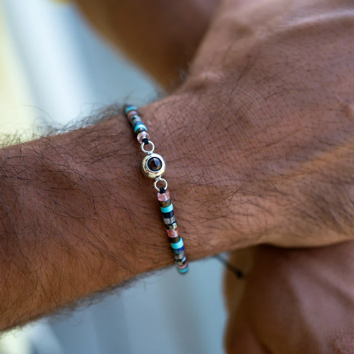 Pulsera con foto personalizada - Piedra Preciosa Heishi