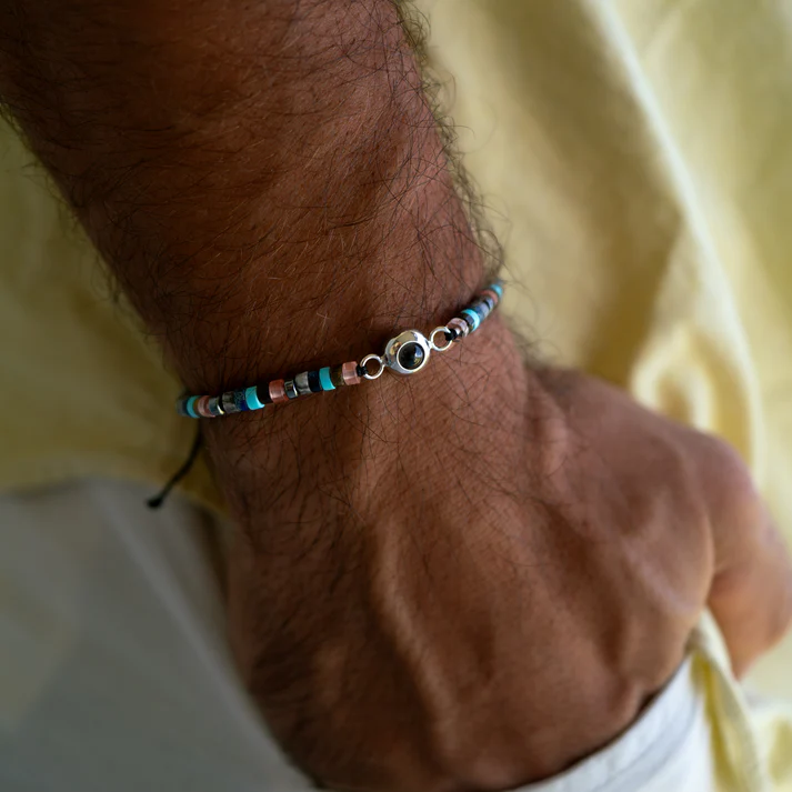 Pulsera con foto personalizada - Piedra Preciosa Heishi