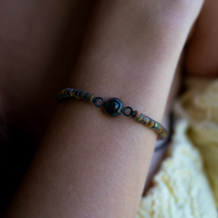 Pulsera con foto personalizada - Piedra Preciosa Heishi