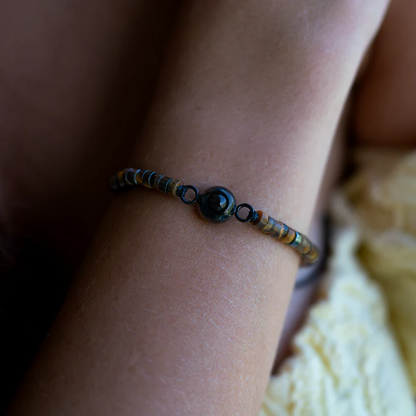 Pulsera con foto personalizada - Piedra Preciosa Heishi