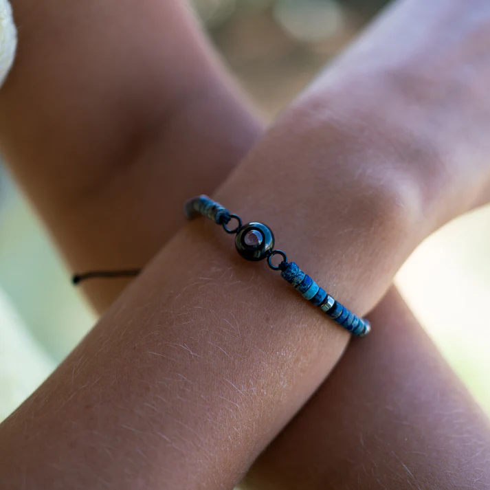 Pulsera con foto personalizada - Piedra Preciosa Heishi