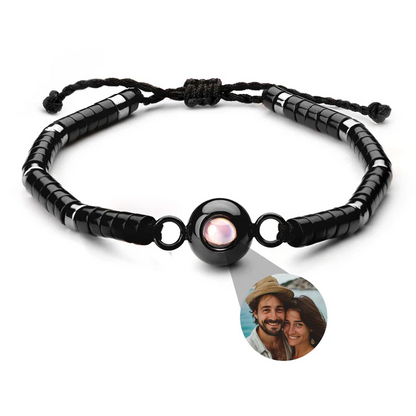 Pulsera con foto personalizada - Piedra Preciosa Heishi