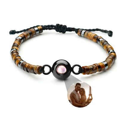 Pulsera con foto personalizada - Piedra Preciosa Heishi