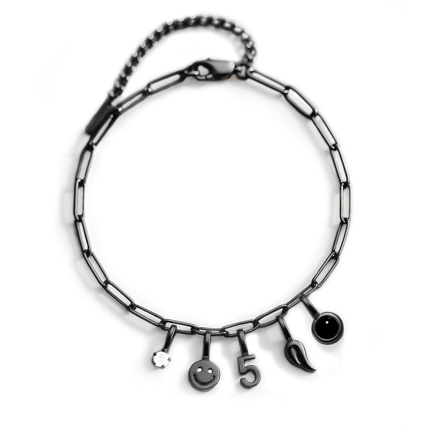 Pulsera de charms tipo paperclip - personalizable