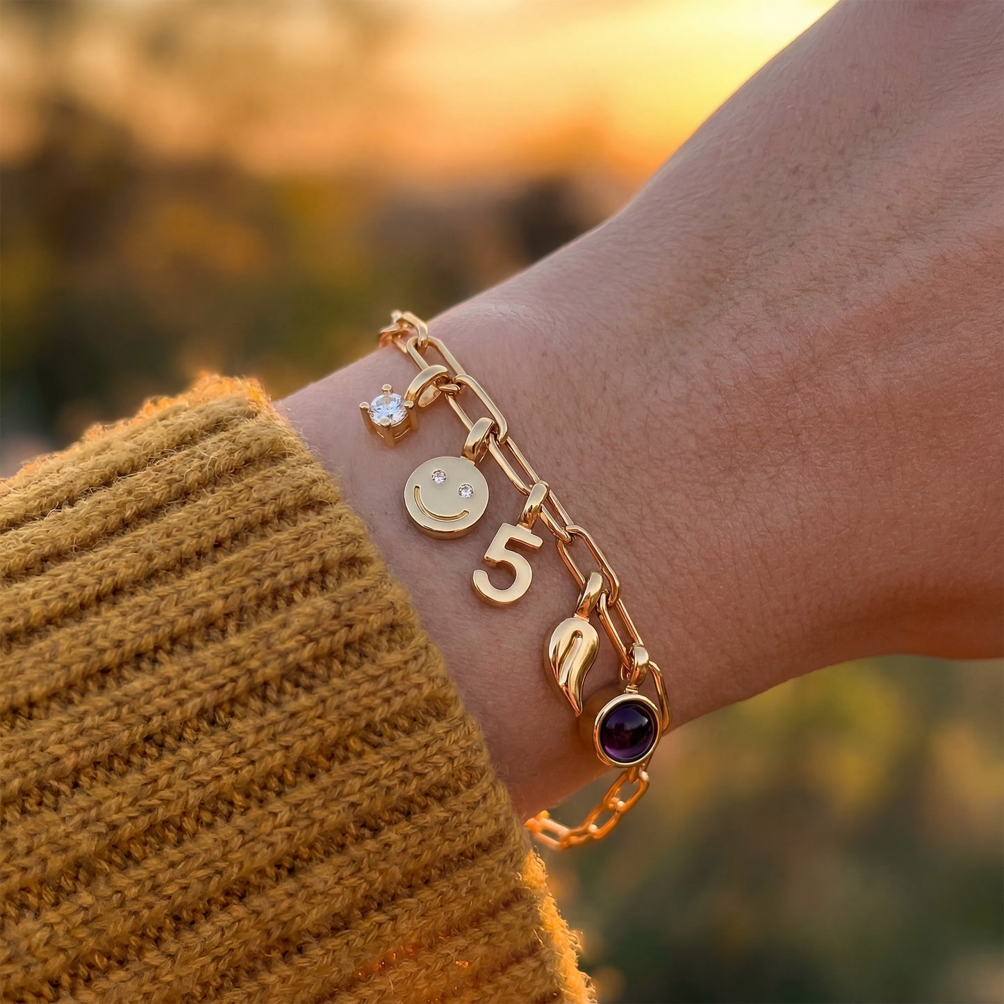 Pulsera personalizada con charms - Paperclip