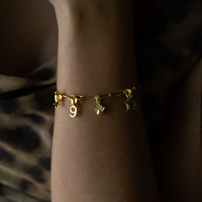 Pulsera de charms tipo paperclip - personalizable