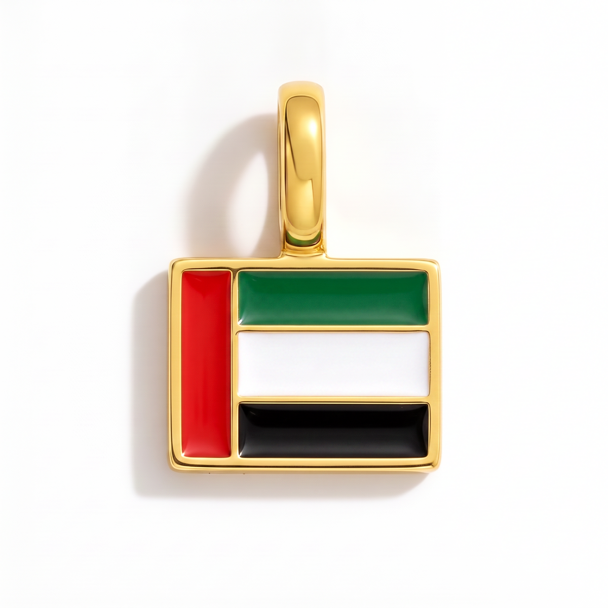 Charm bandera Emiratos Árabes Unidos – rectangular oro