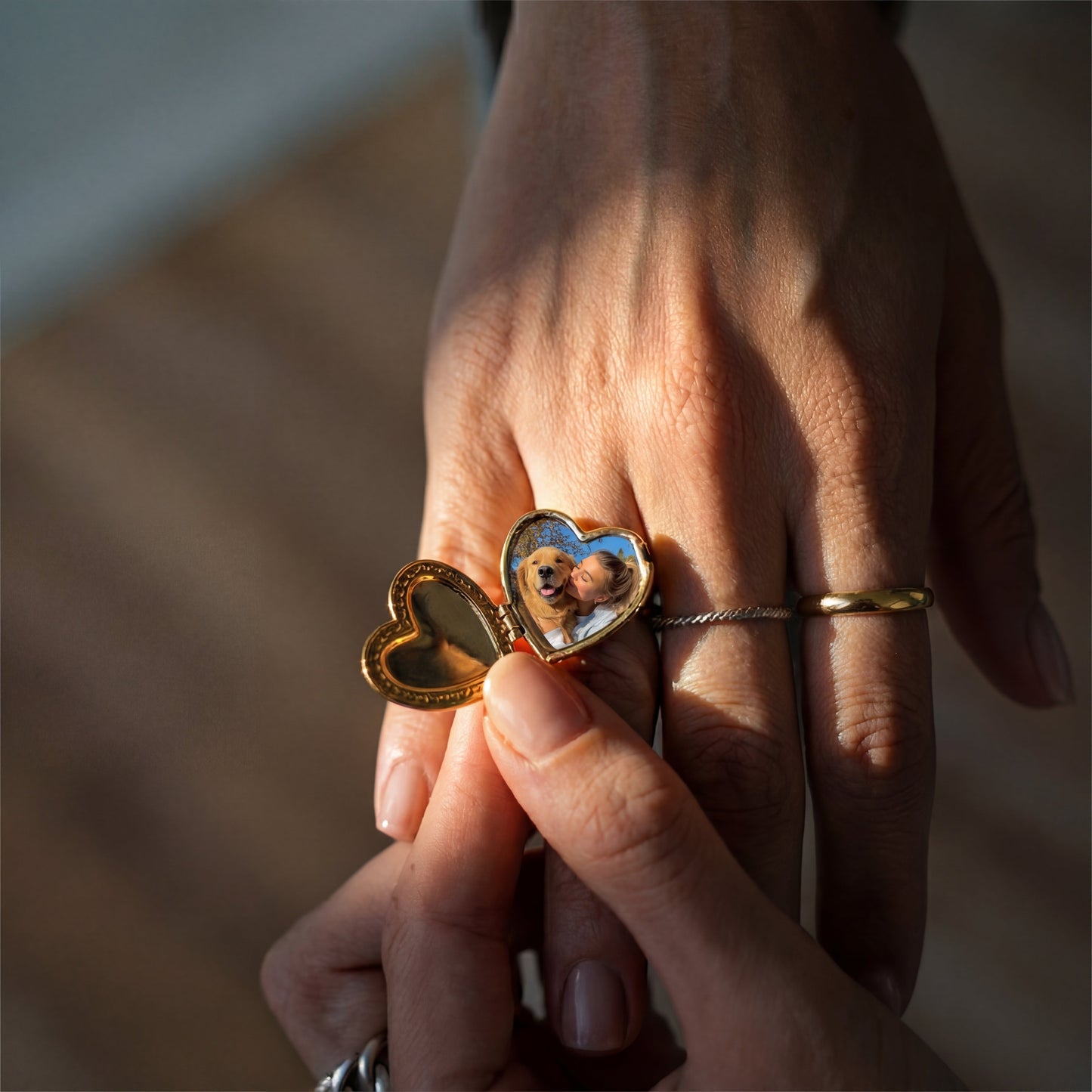 Anillo Medallón con Foto - Corazón