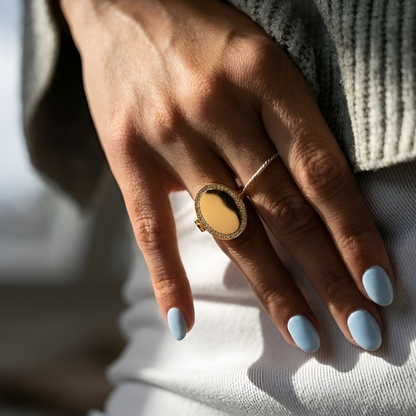 Anillo Medallón con Foto - Ovalado