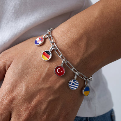 Pulsera con Charms de Países – Plata