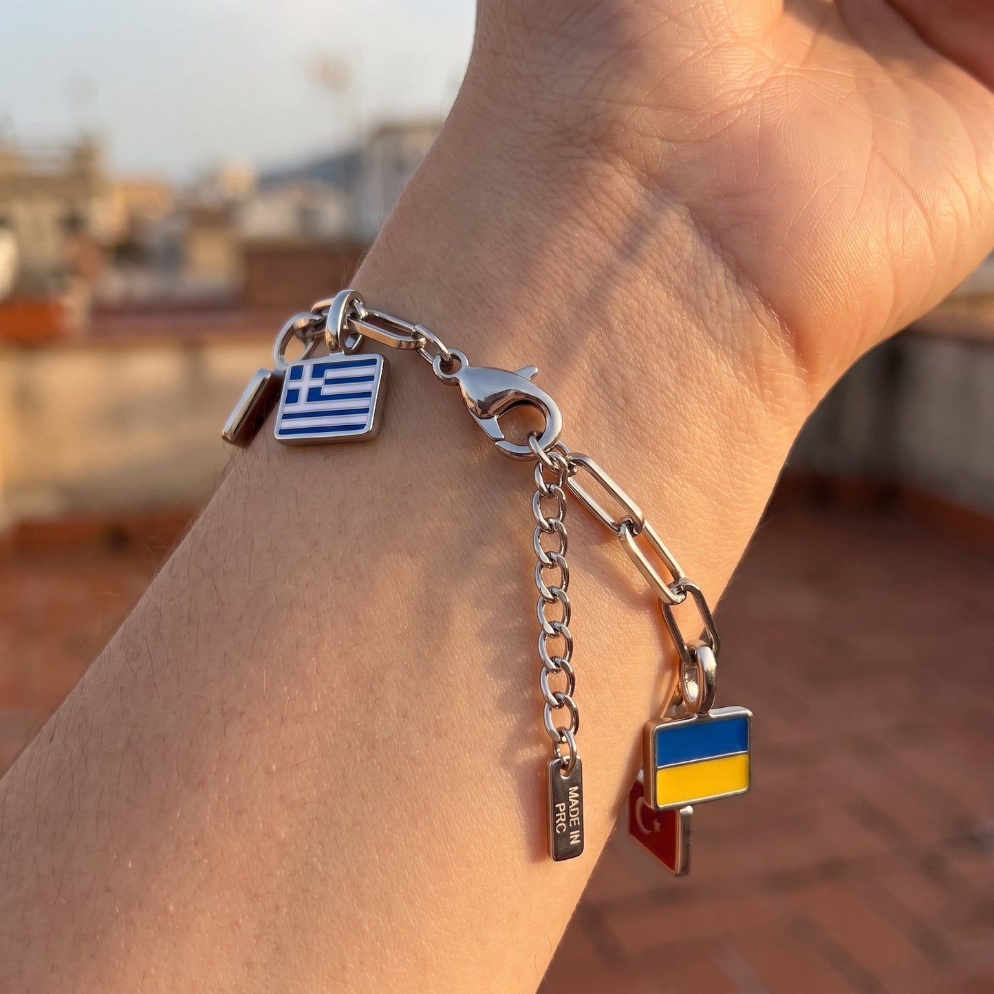 Pulsera con Charms de Países – Plata