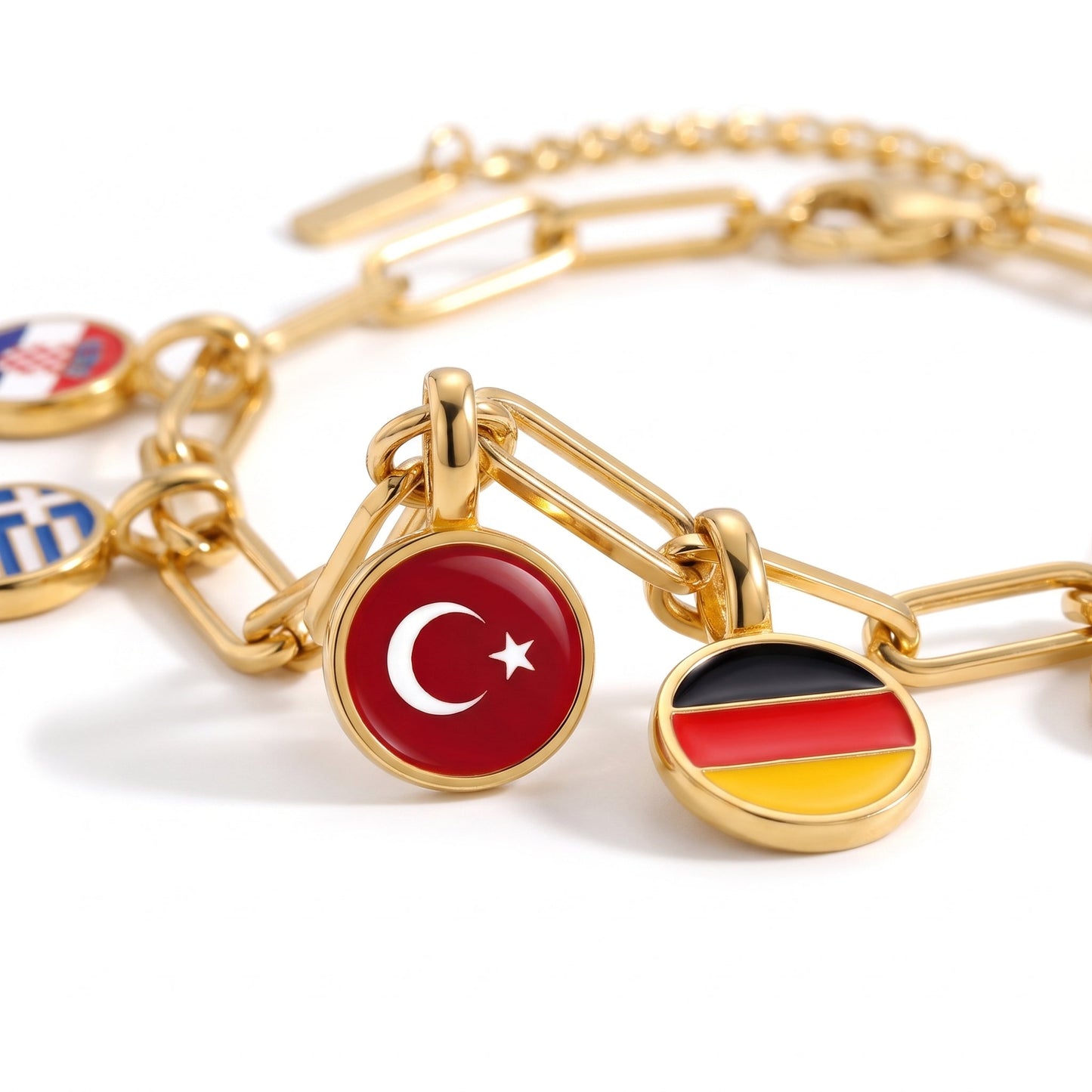 Pulsera con Charms de Países – Oro