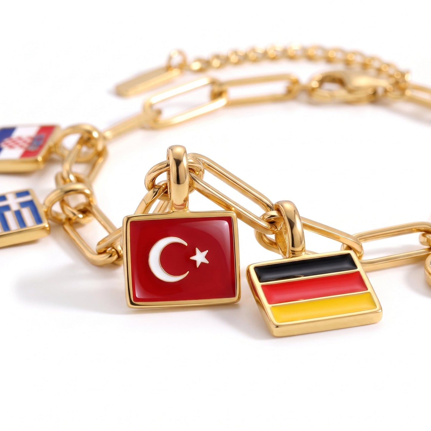 Pulsera con Charms de Países – Oro