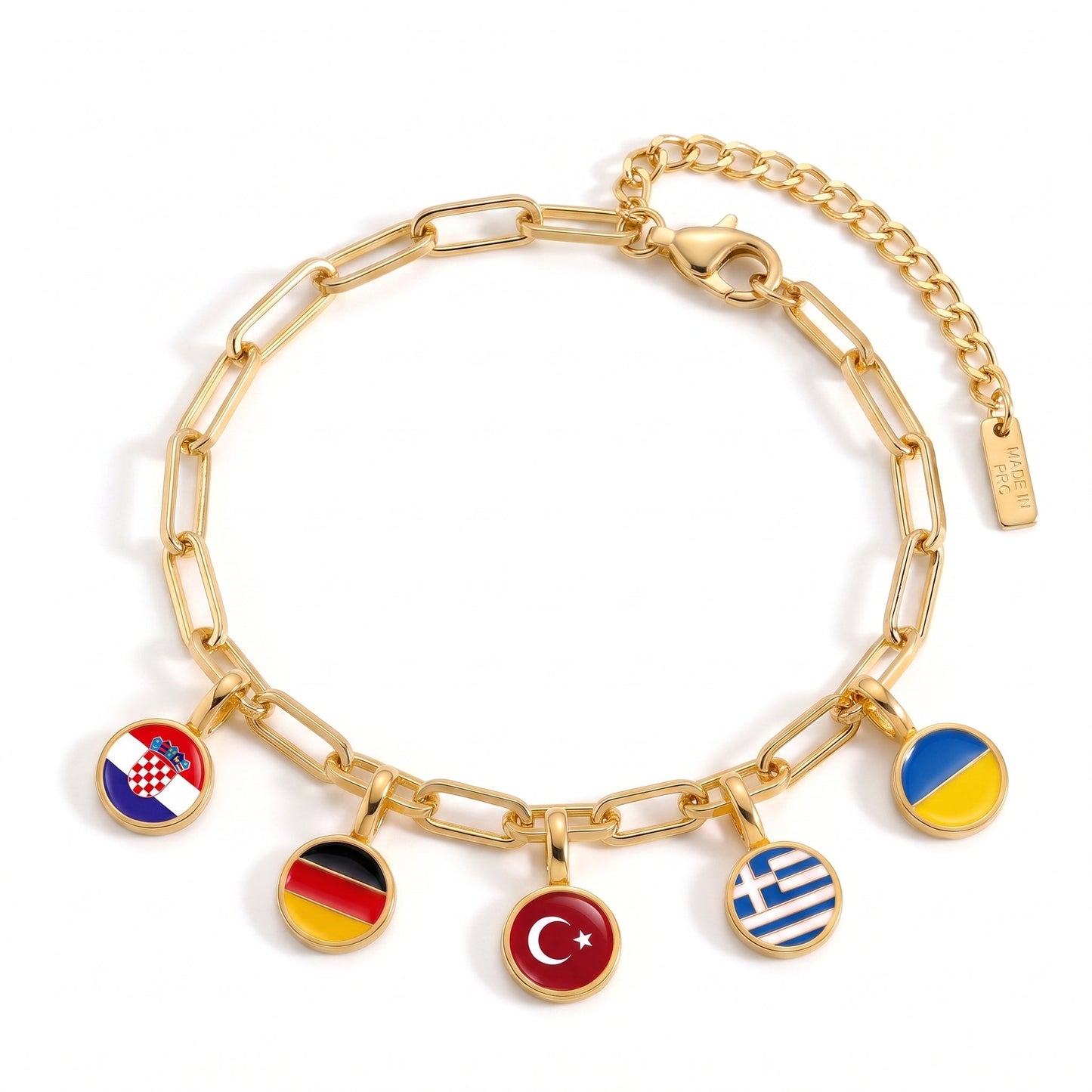 Pulsera con Charms de Países – Oro