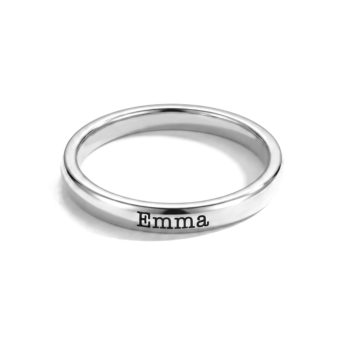 Anillo fino apilable con nombre – plata – 1 anillo