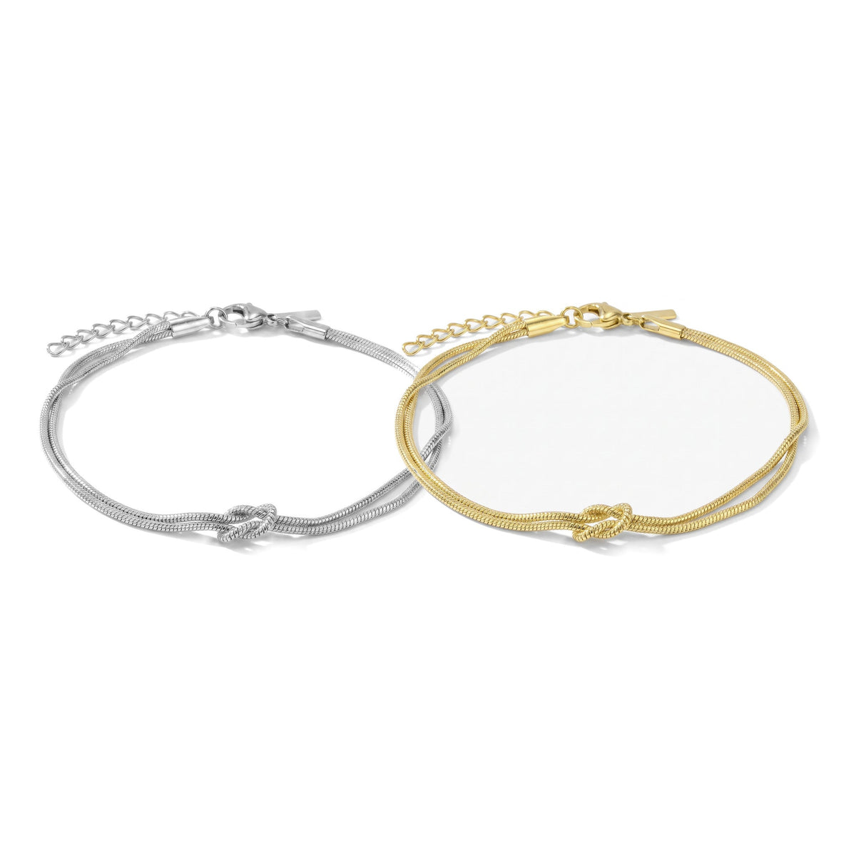 Pulsera de nudo eterno – oro y plata – foto del producto