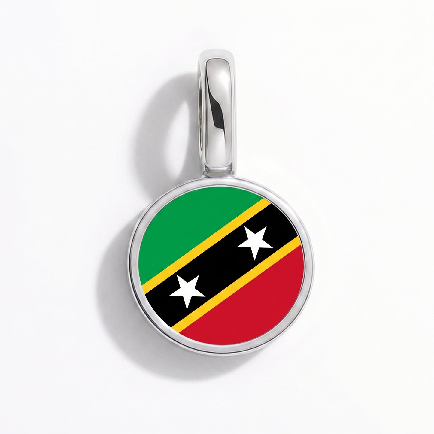 Charm bandera San Cristóbal y Nieves – redonda plata