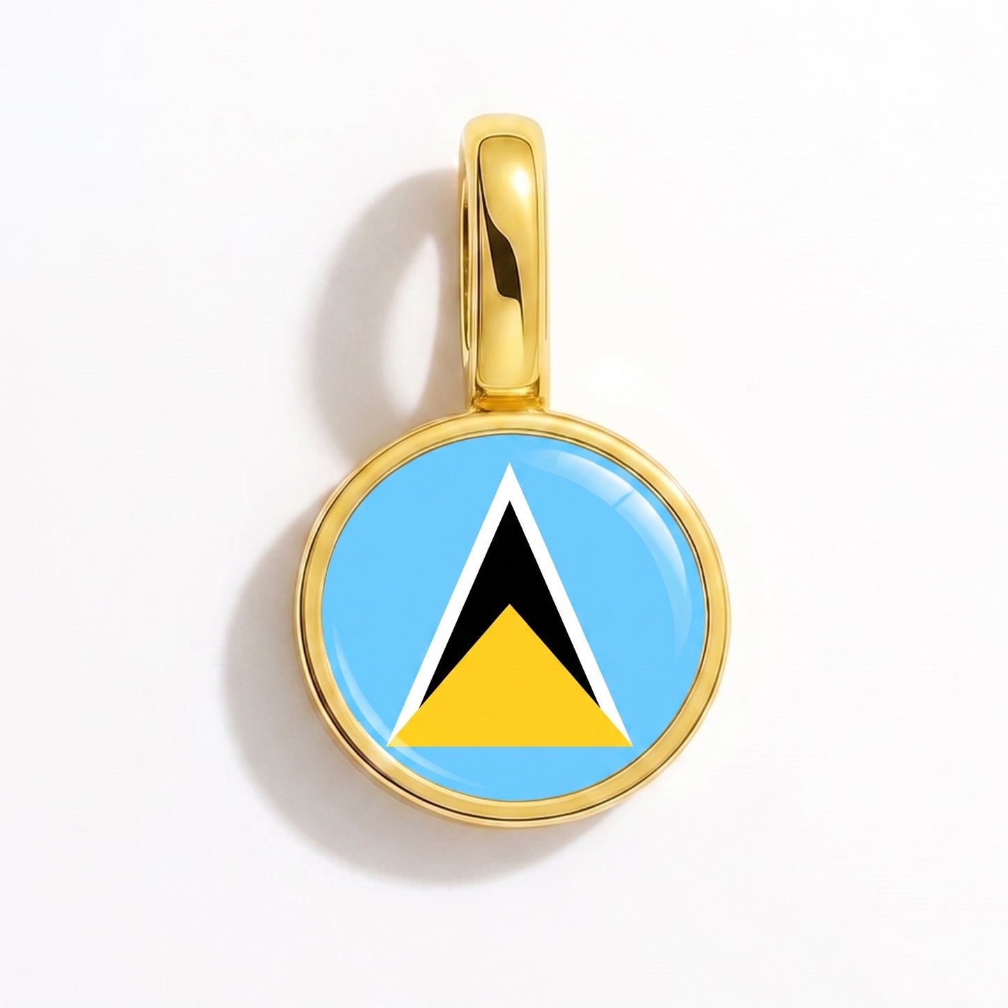 Charm bandera Santa Lucía – redonda oro