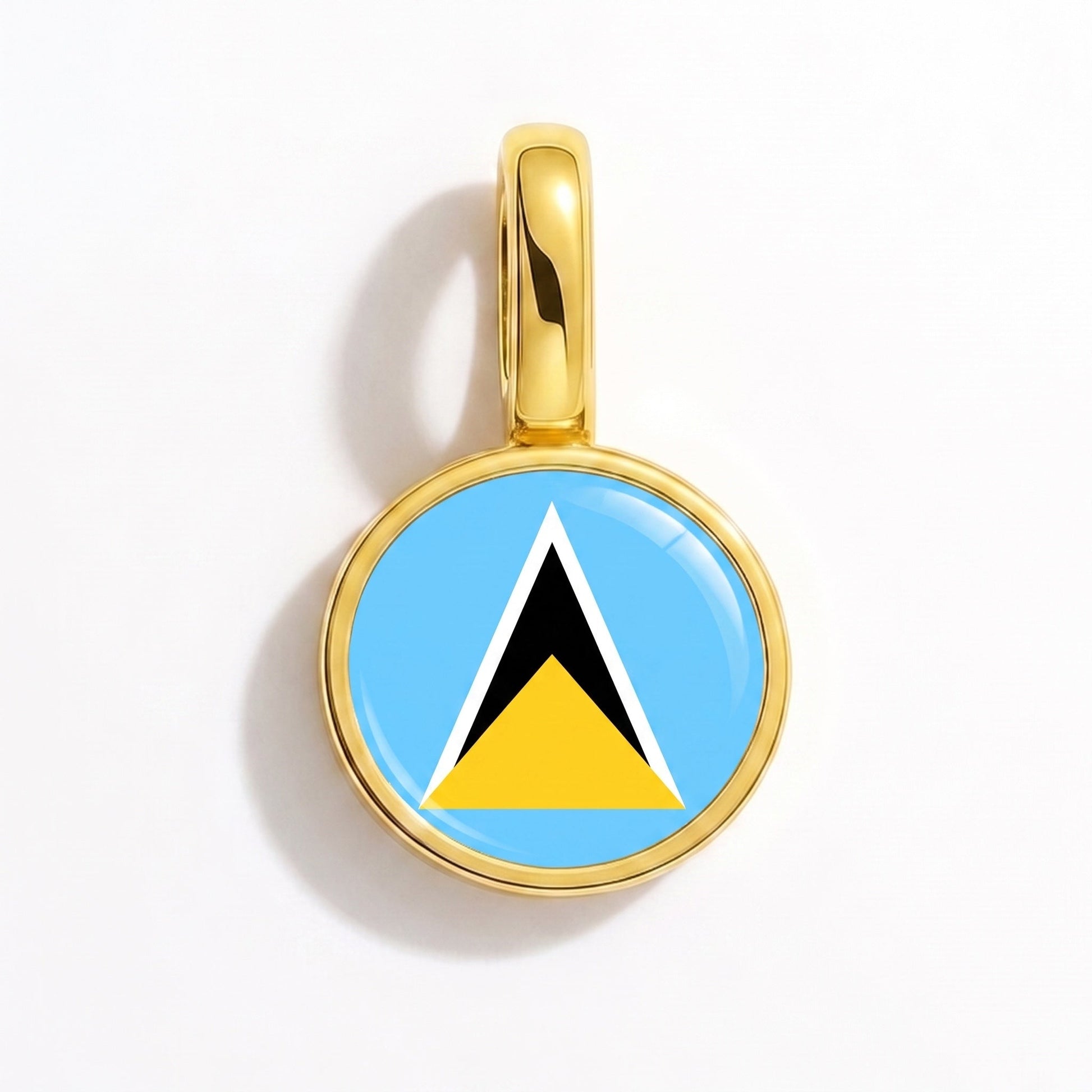 Charm bandera Santa Lucía – rectangular oro