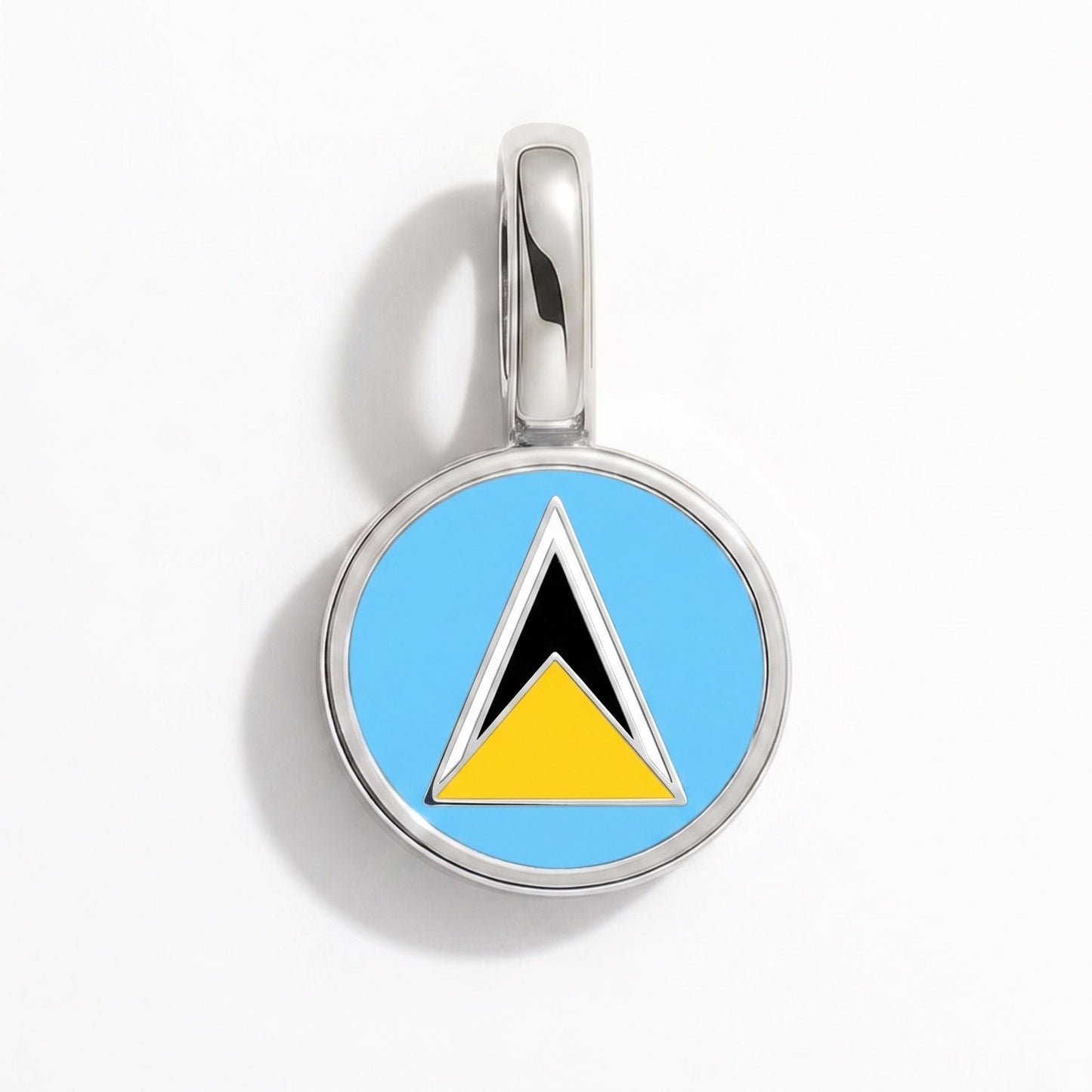 Charm bandera Santa Lucía – rectangular plata