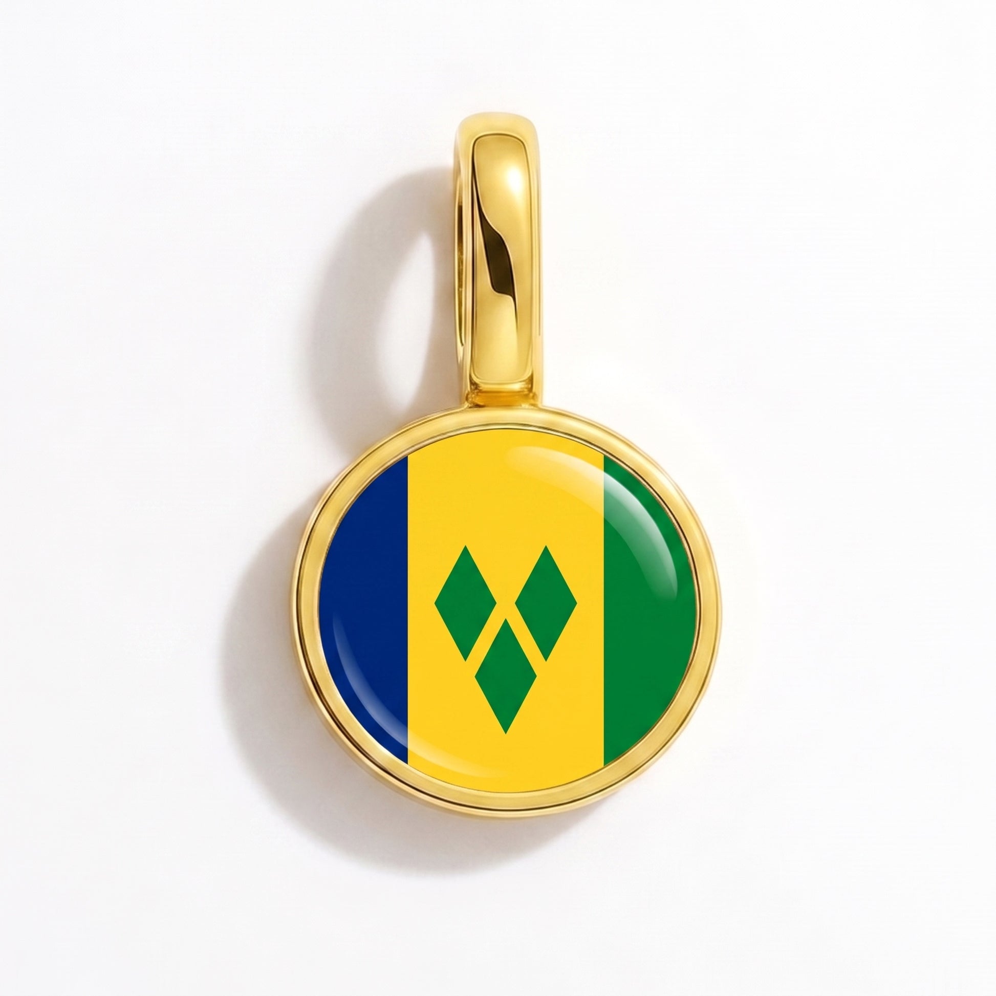 Charm bandera San Vicente y las Granadinas – redonda oro