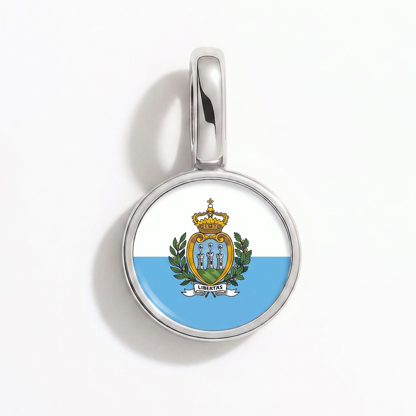 Charm bandera San Marino – redonda plata
