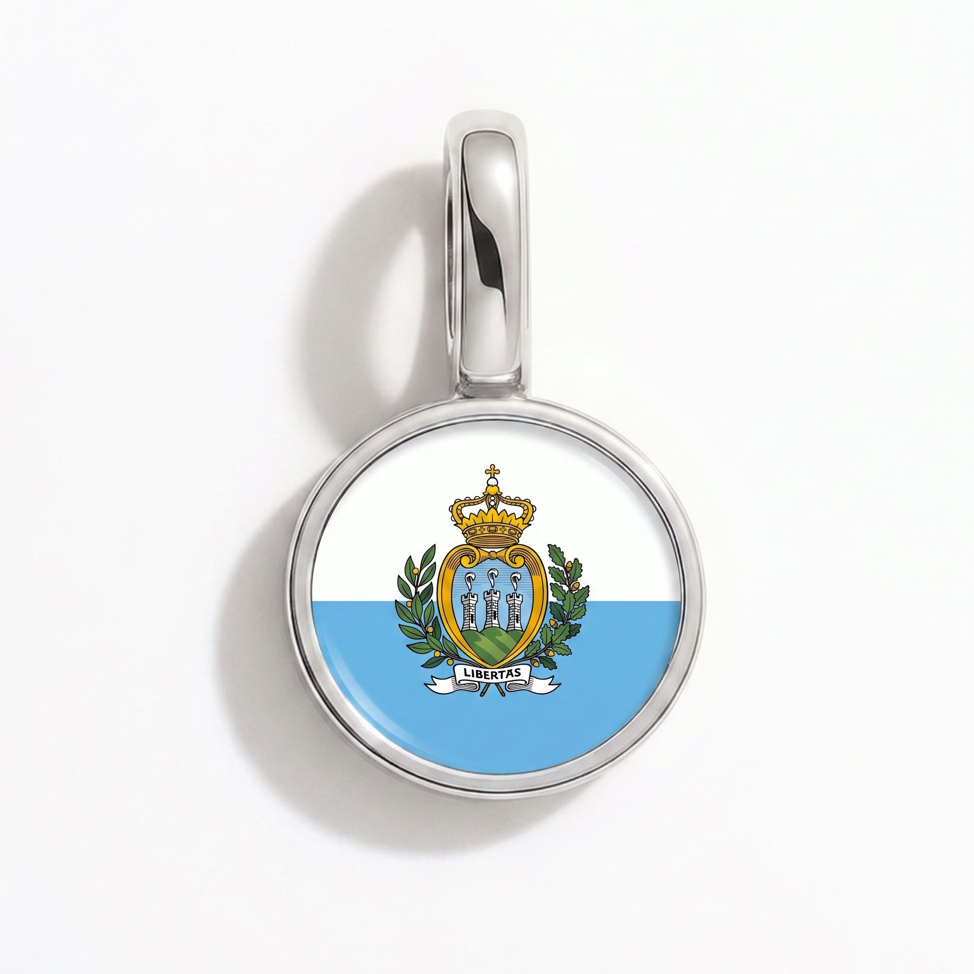 Charm bandera San Marino – redonda plata