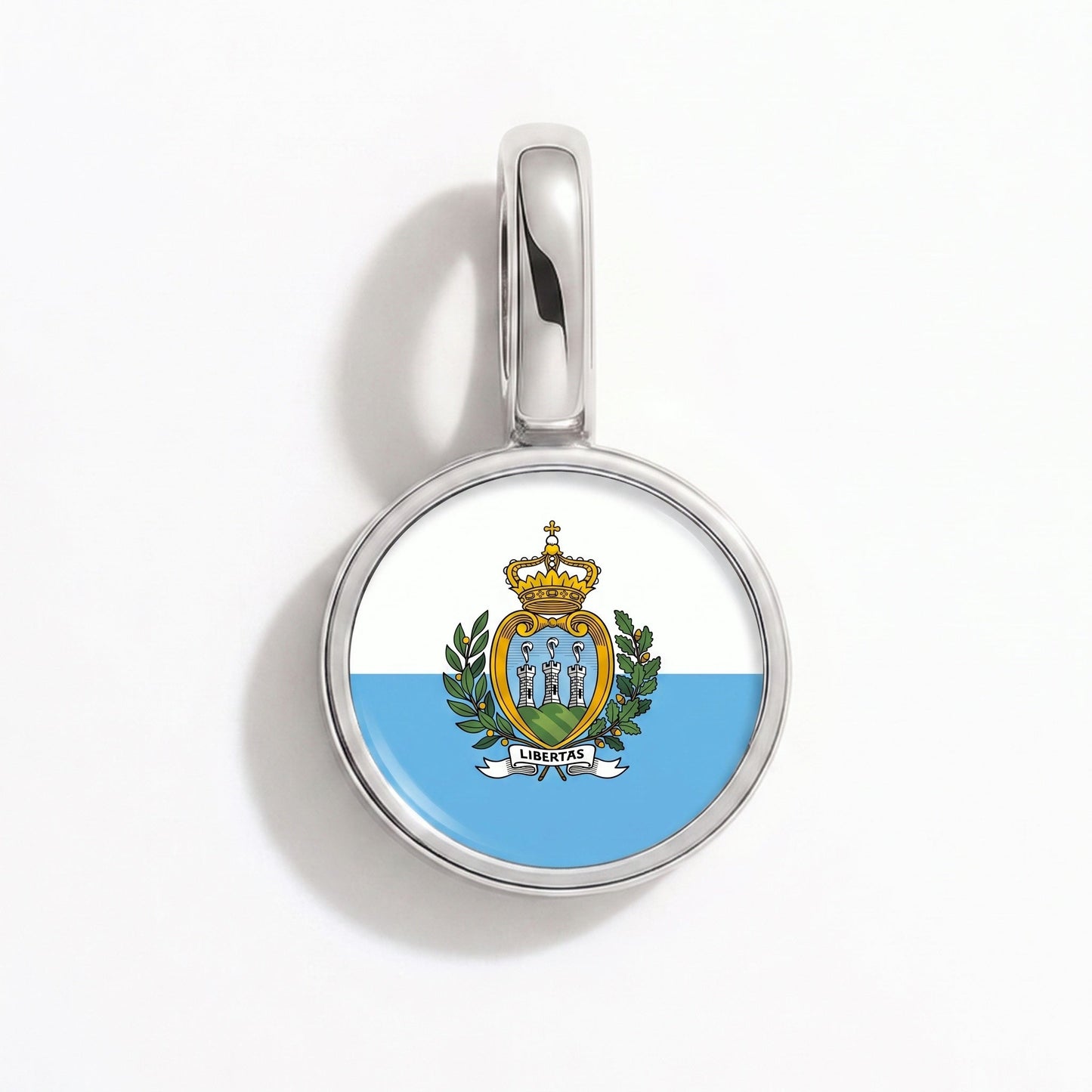 Charm bandera San Marino – rectangular plata